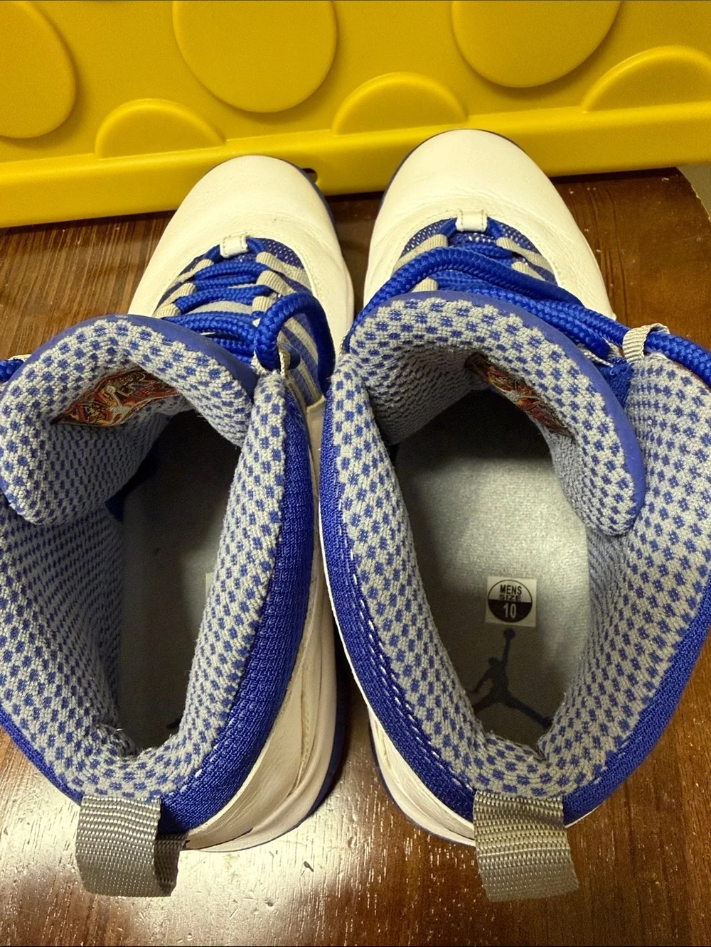 Jordan Retro White and Blue High-Top Sneakers